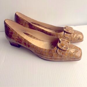 Amalfi By Rangoni  Womens Shoes Leather Snakeskin Print Brown Loafers Size  9N